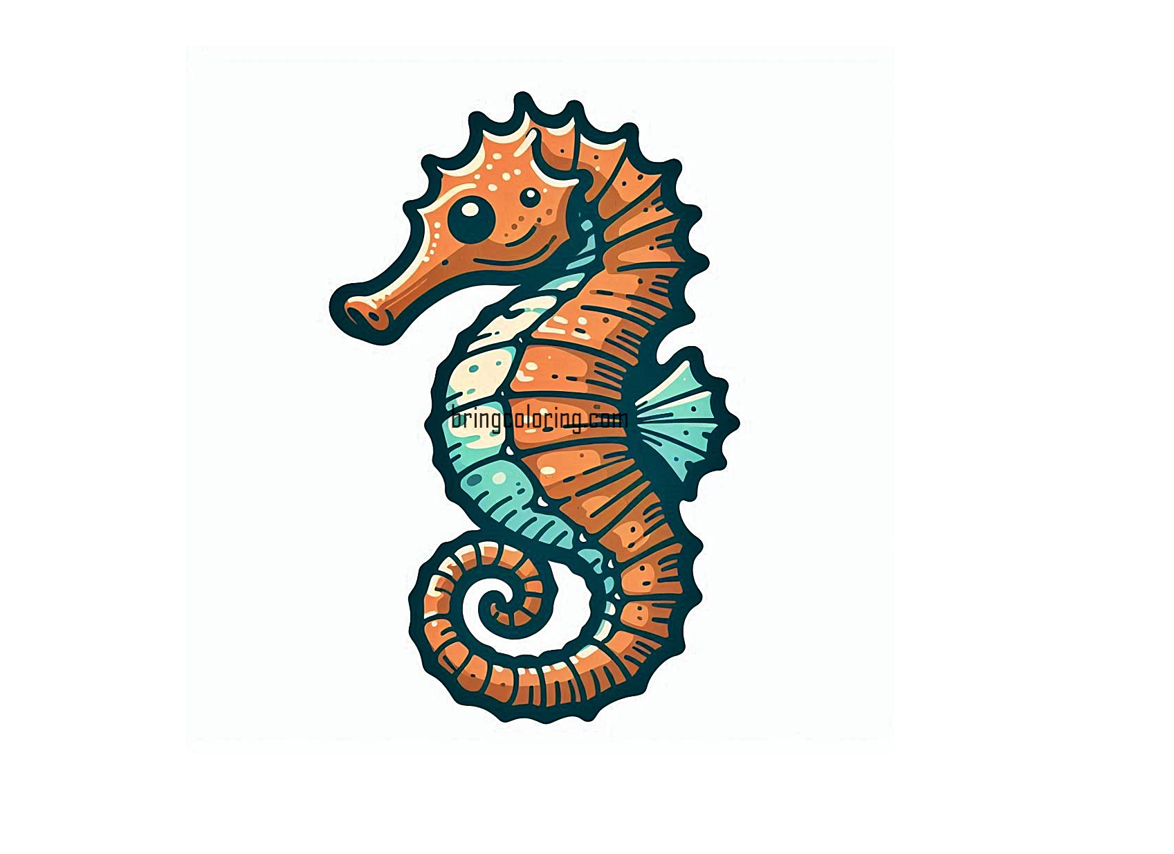 Seahorse Coloring Pages for Kids 1 image of seahorse coloring