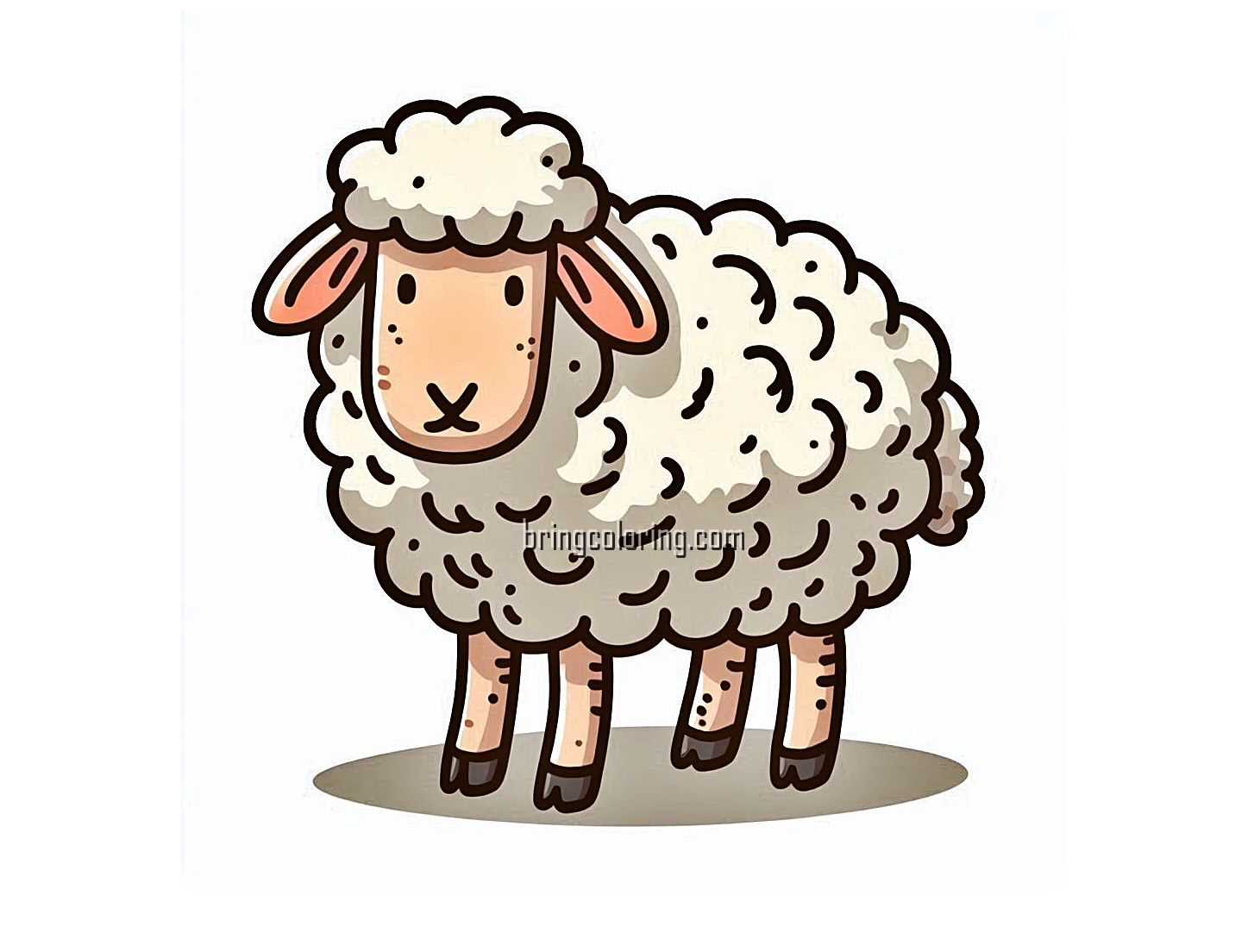 Cute Sheep Coloring Pages for Kids 4 image of sheep coloring