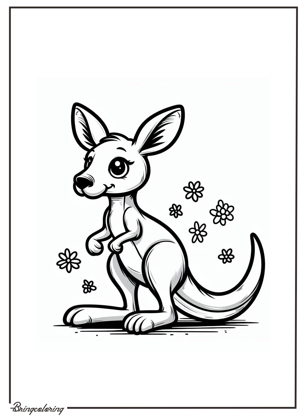 kangaroo coloring page for kids