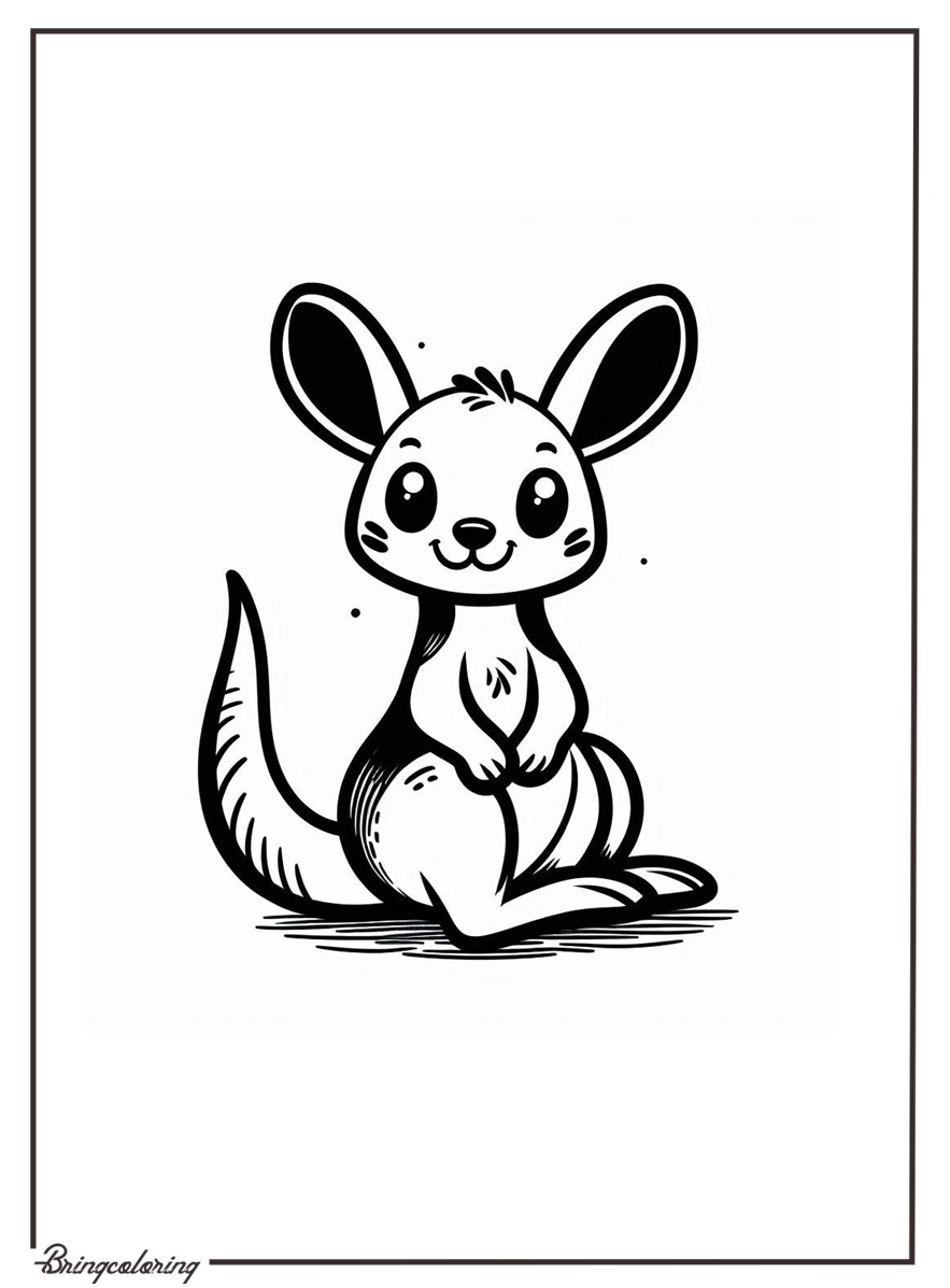 kangaroo coloring pages for kids