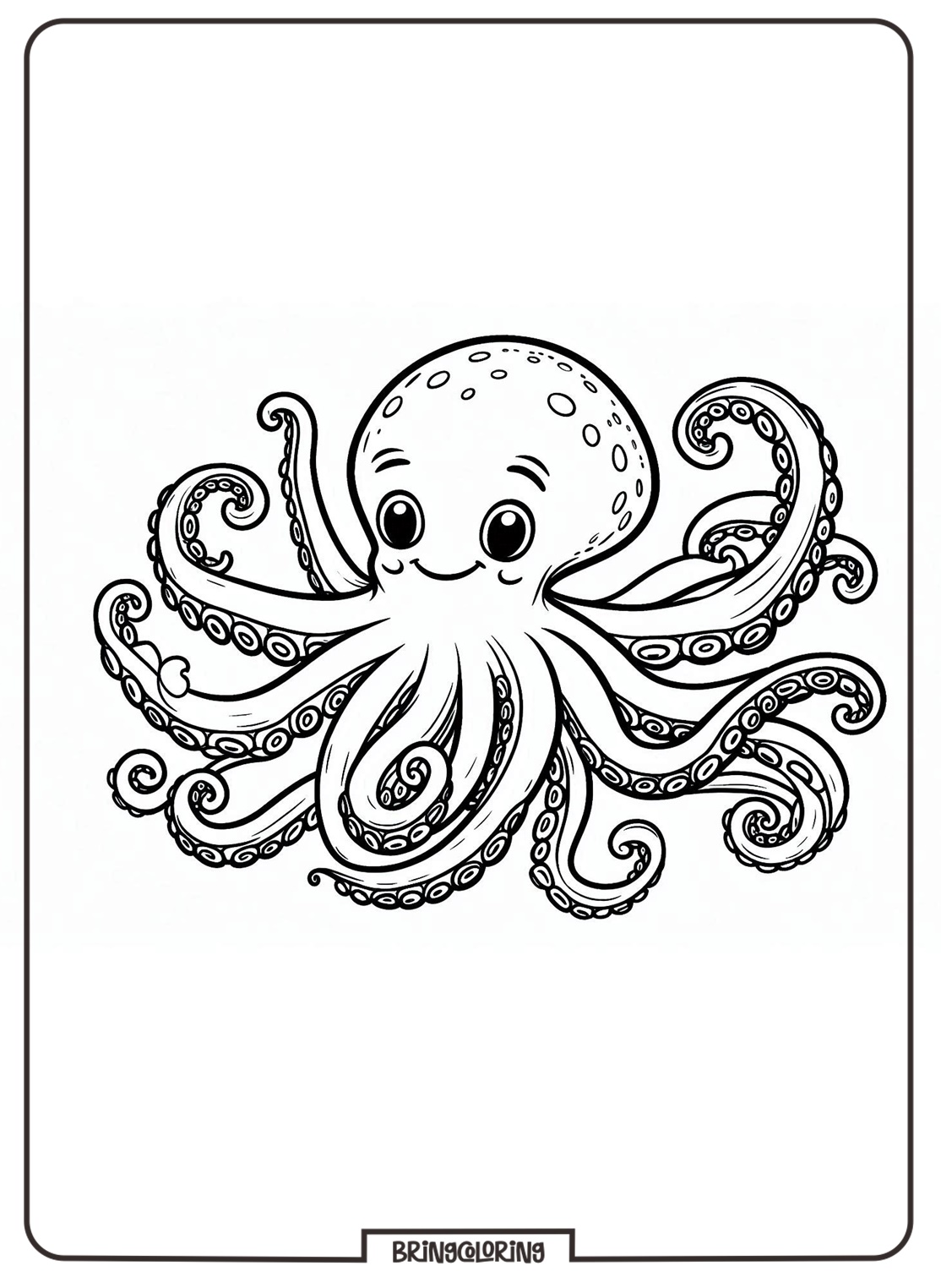 Octopus Coloring Page for Kids 1 octopus coloring online for kids
