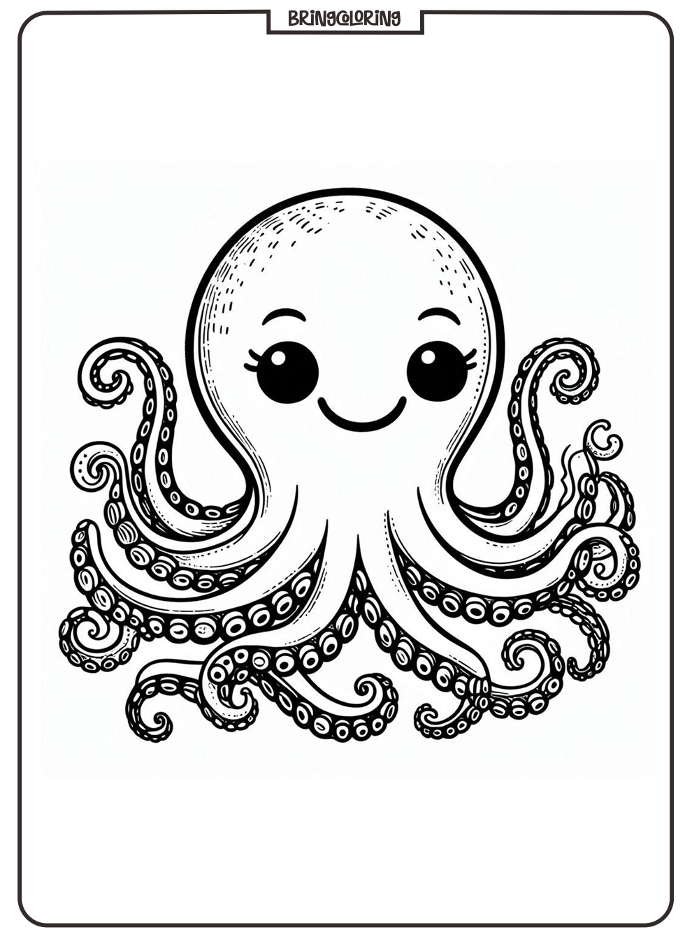 Octopus Coloring Page for Kids 2 octopus coloring page for kids