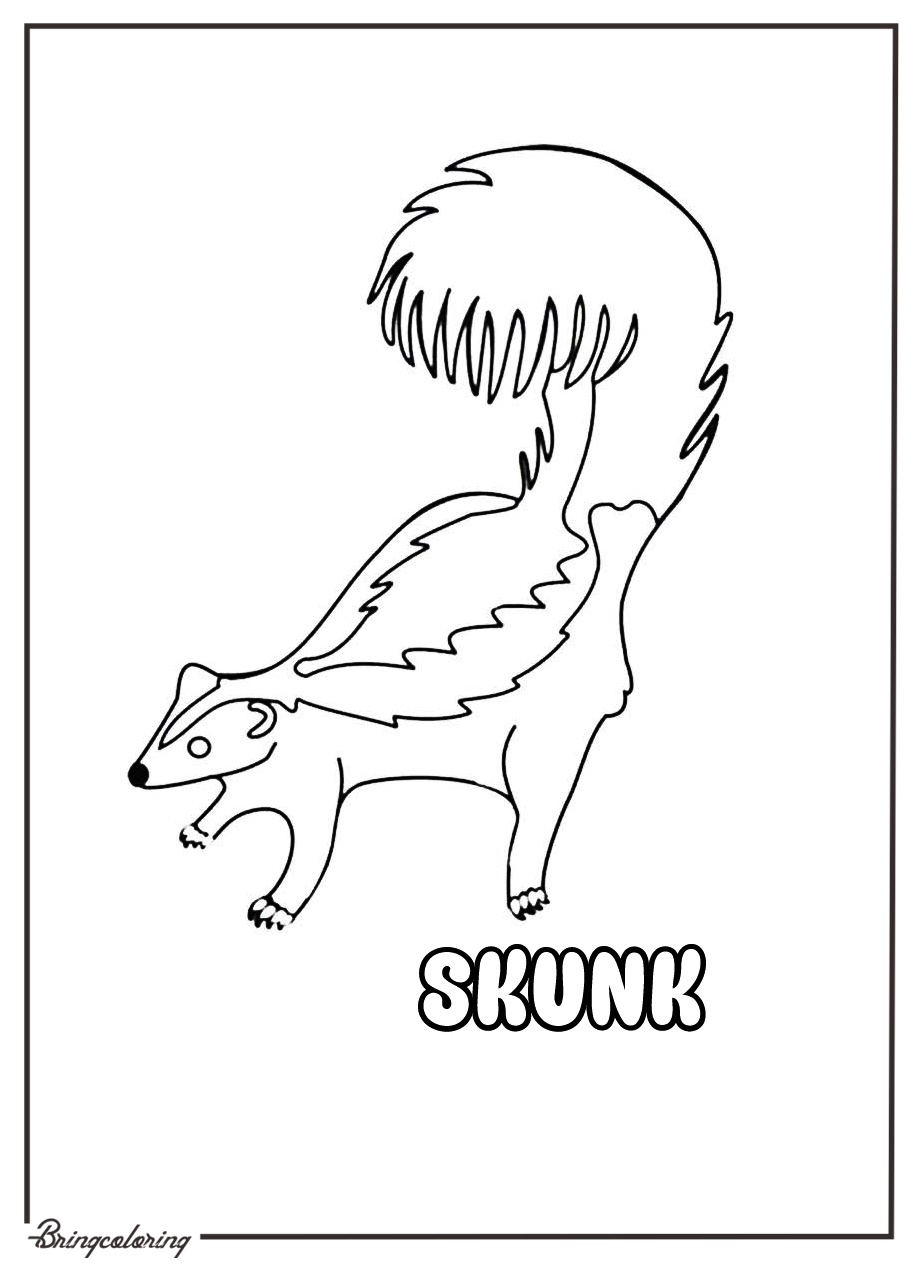 Welcome to our Skunk Coloring Pages for Kids! 2 online skunk coloring pages