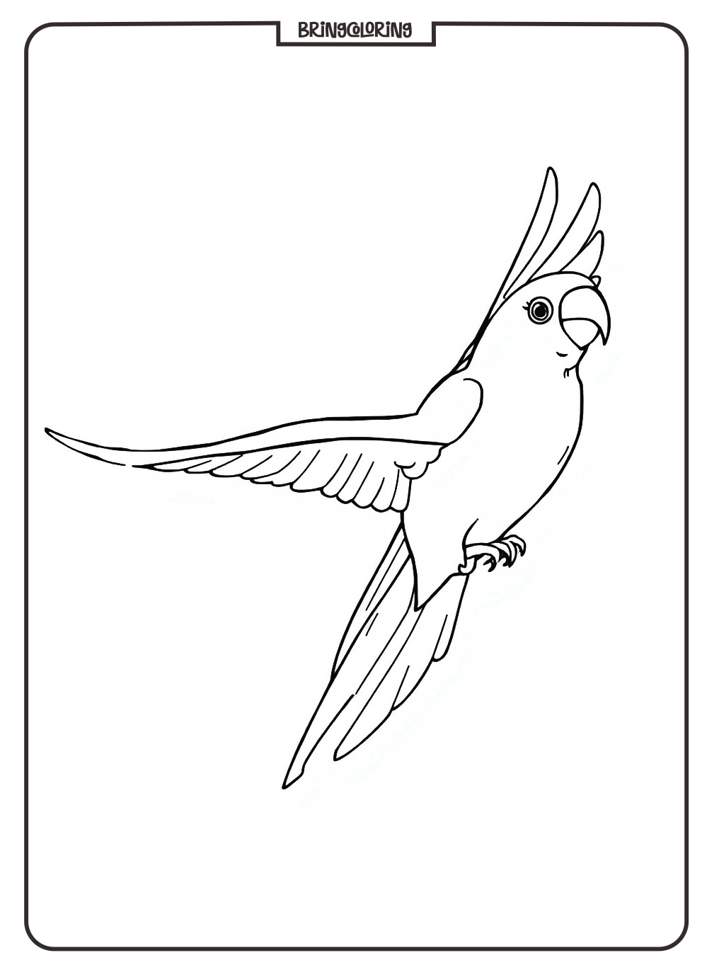 Let's Color a Flying Parrot 2 parrot in flight coloring pages for Kid