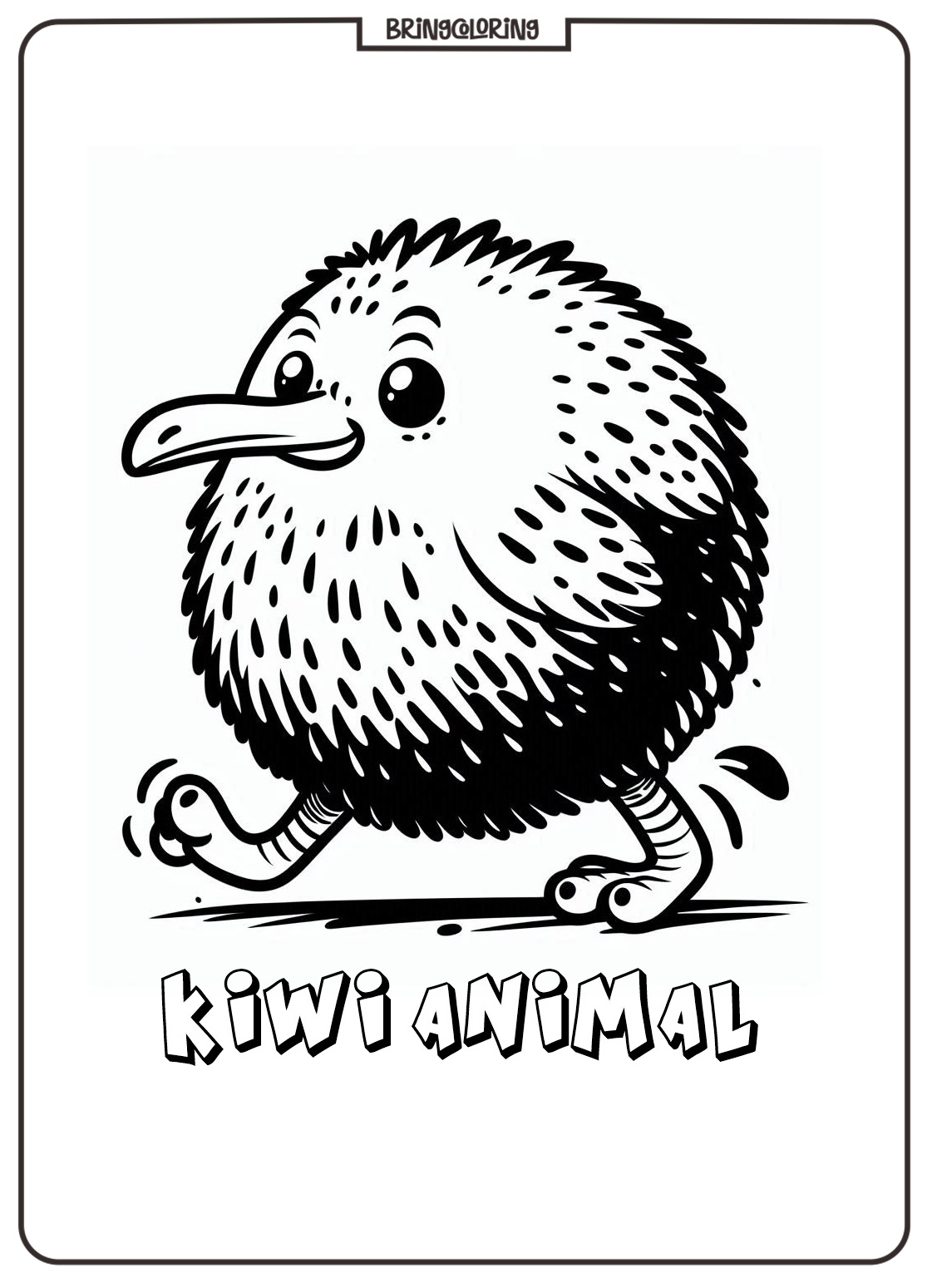 Unique Animals of New Zealand, Kiwi Coloring Pages 3 printable kiwi coloring page for kids