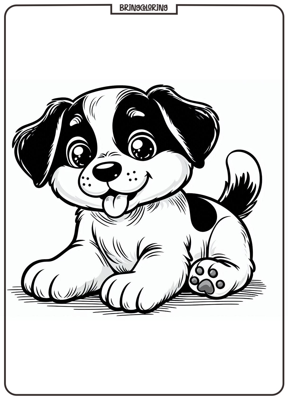 puppy cute coloring pages for kids