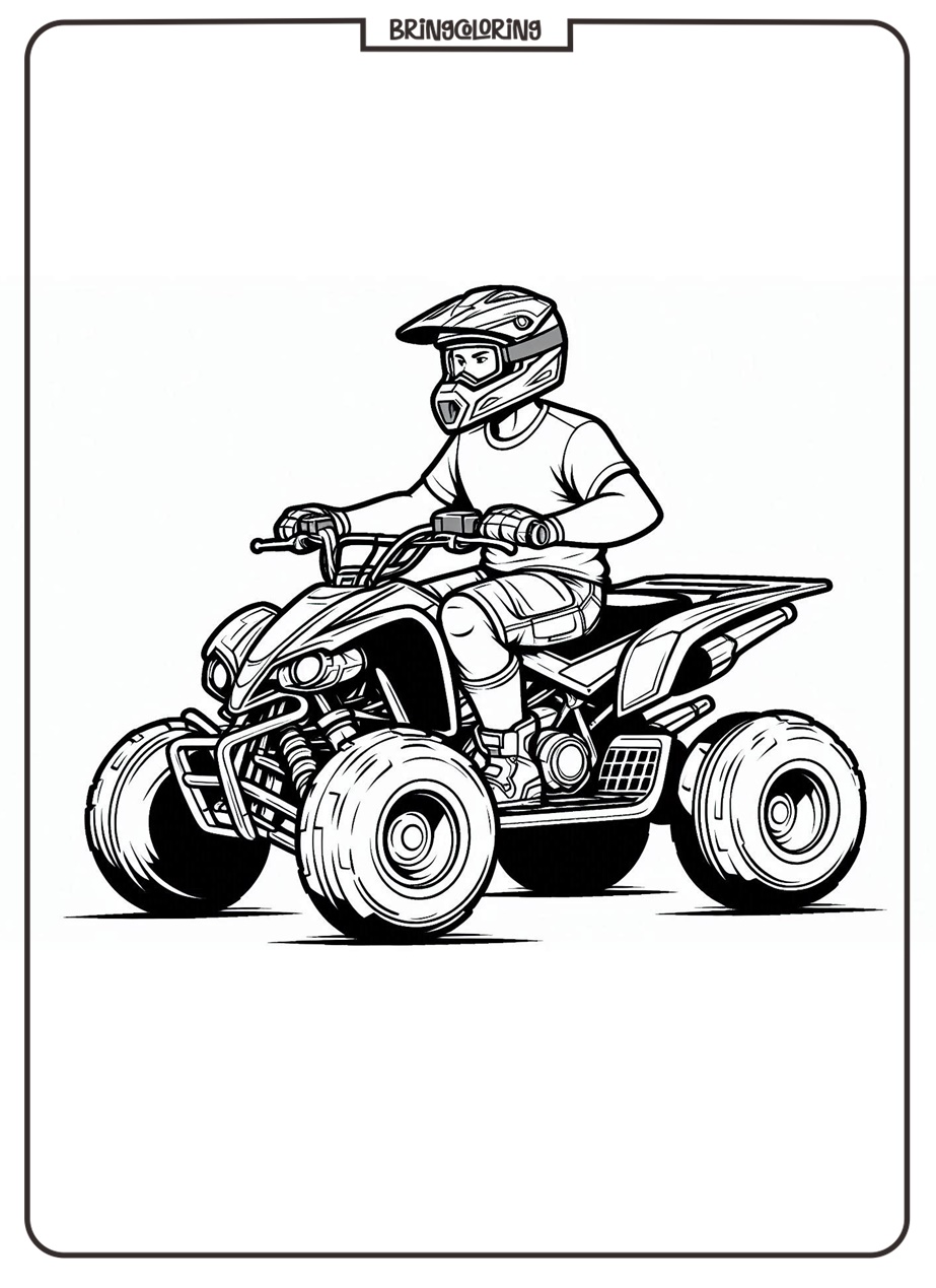 Let’s Color the ATV Adventure! 1 ATV Rider Driving Coloring Bringcoloring