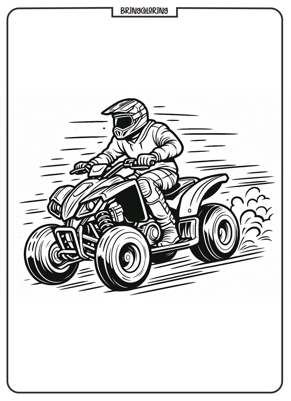 Let’s Color the ATV Adventure! 2 ATV Rider Driving Coloring Page Bringcoloring