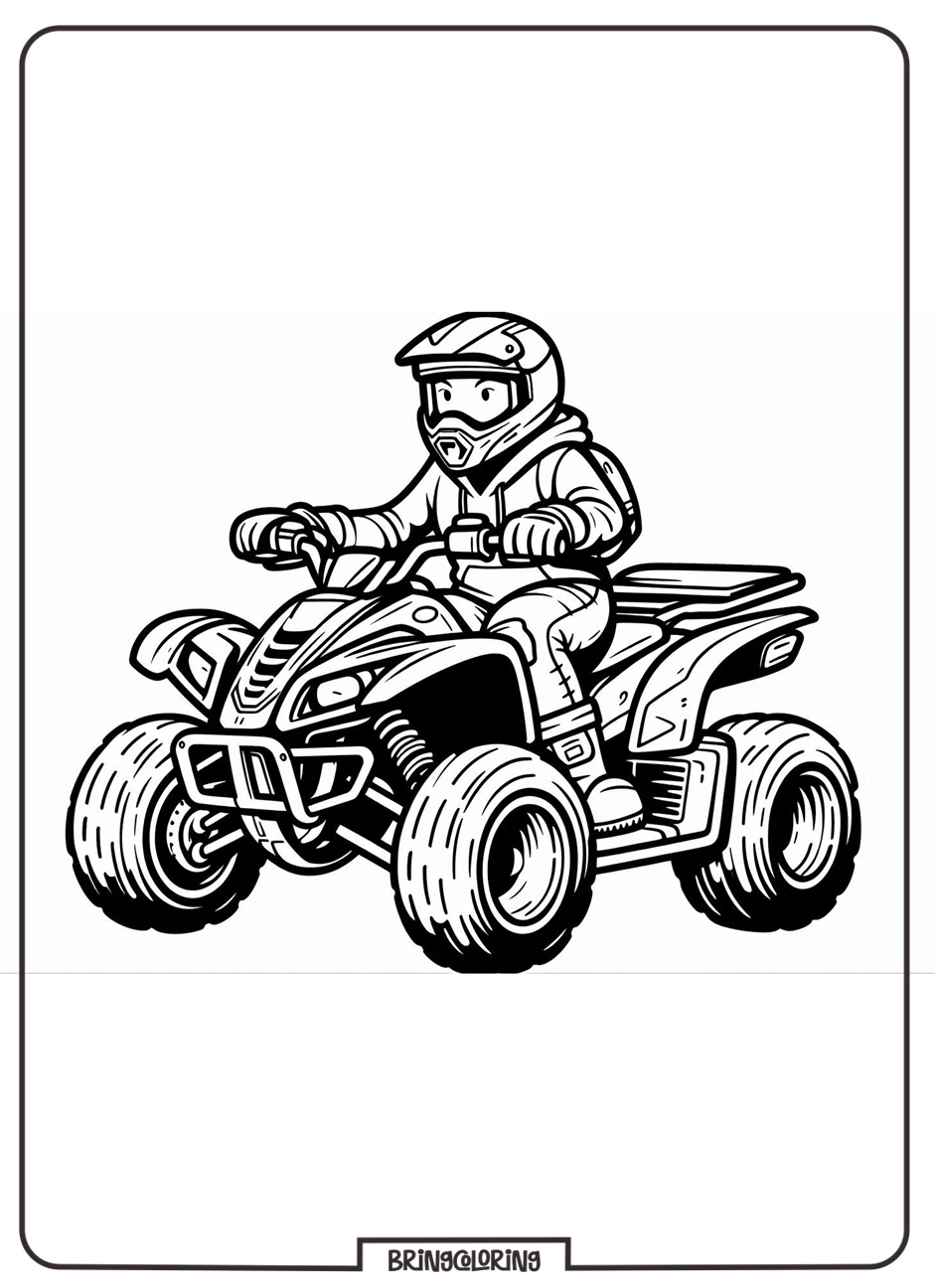 Let’s Color the ATV Adventure! 3 ATV Rider Driving Coloring Pages Bringcoloring