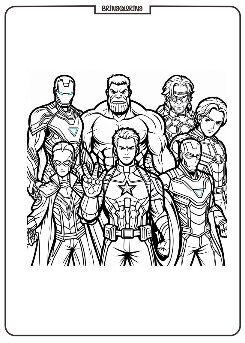 Let’s Color the Avengers! 1 Avengers Coloring Online Page