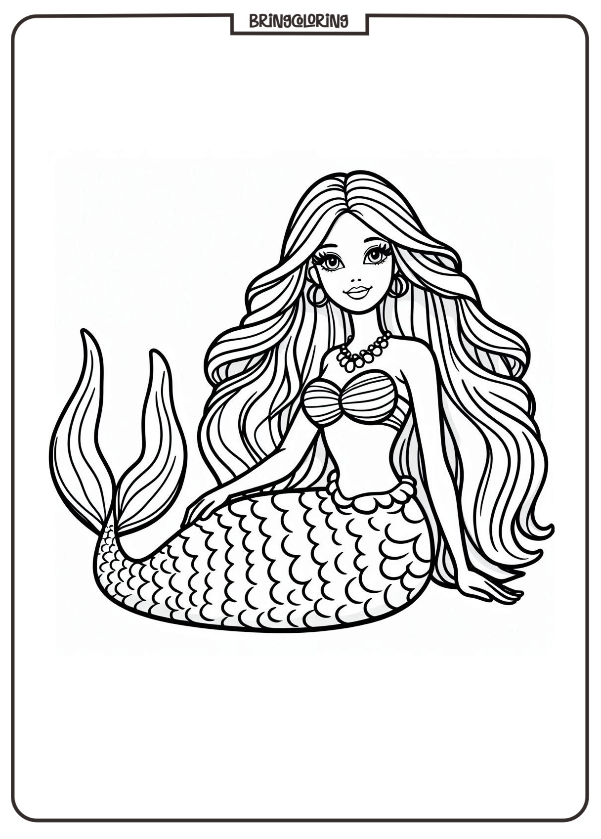Welcome to the Barbie Mermaid Coloring Pages for Kids! 3 Barbie mermaid coloring online pages for kids