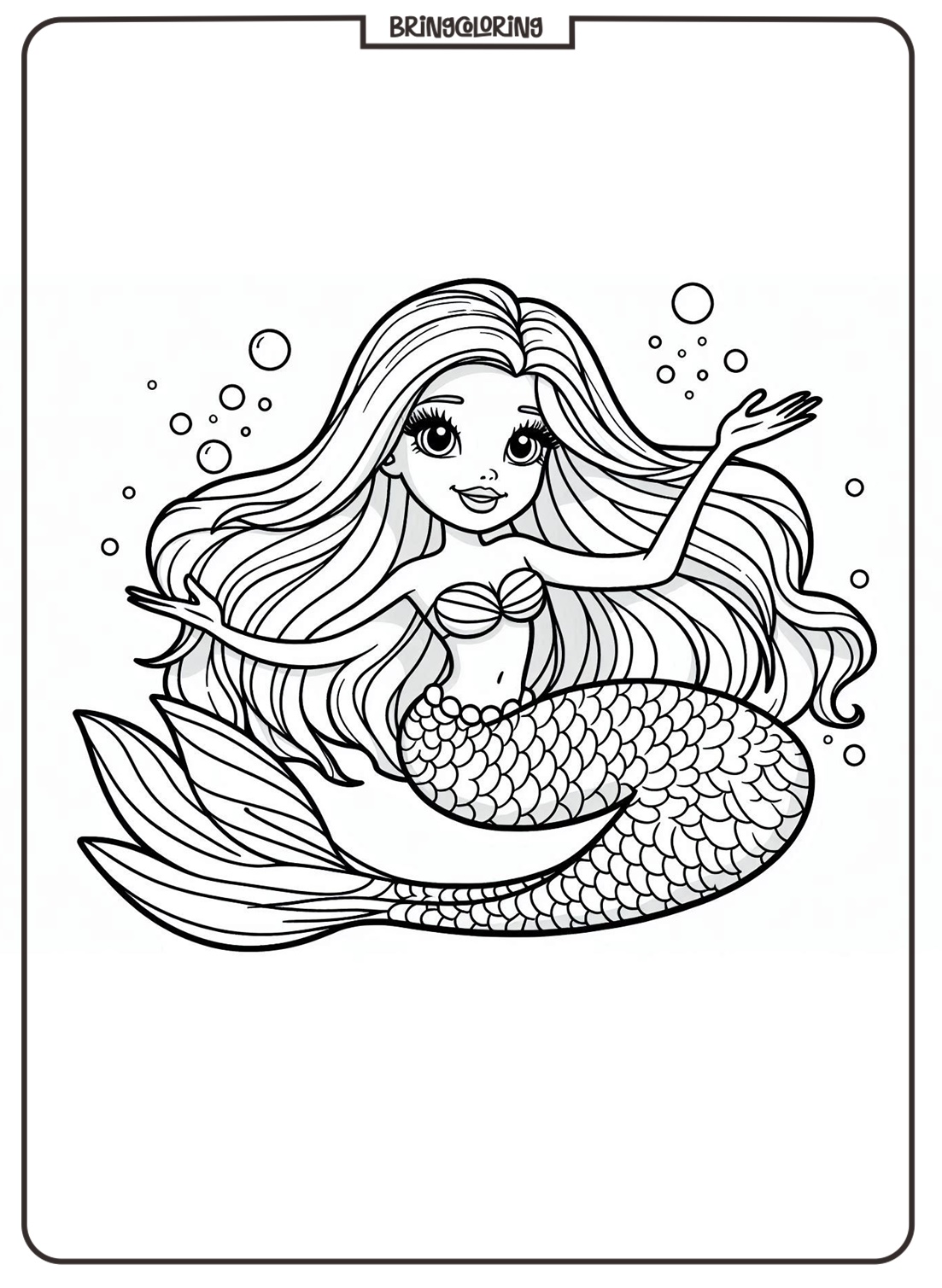 Welcome to the Barbie Mermaid Coloring Pages for Kids! 4 Barbie mermaid coloring online pages