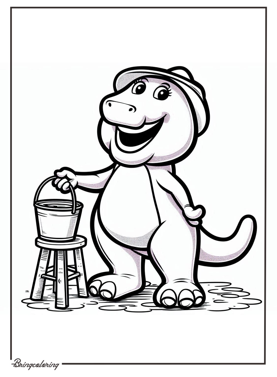 The Friendly Purple Dinosaur Barney Coloring Pages 1 Barney Coloring Online Page