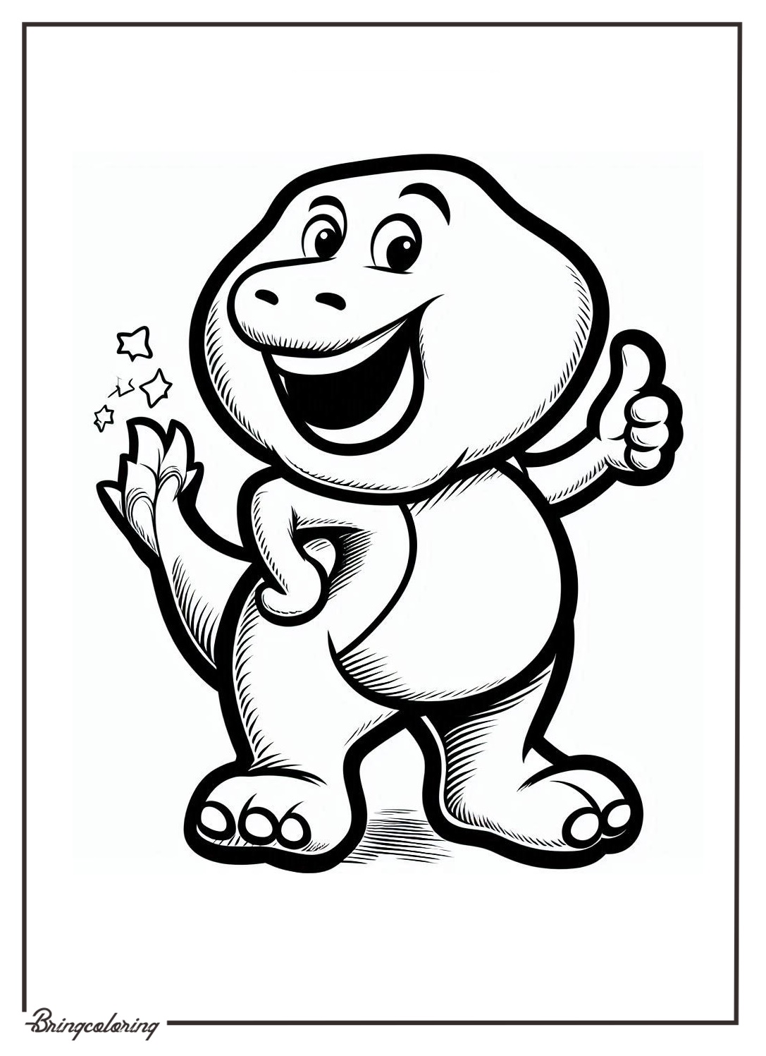 The Friendly Purple Dinosaur Barney Coloring Pages 2 Barney Coloring Online Pages