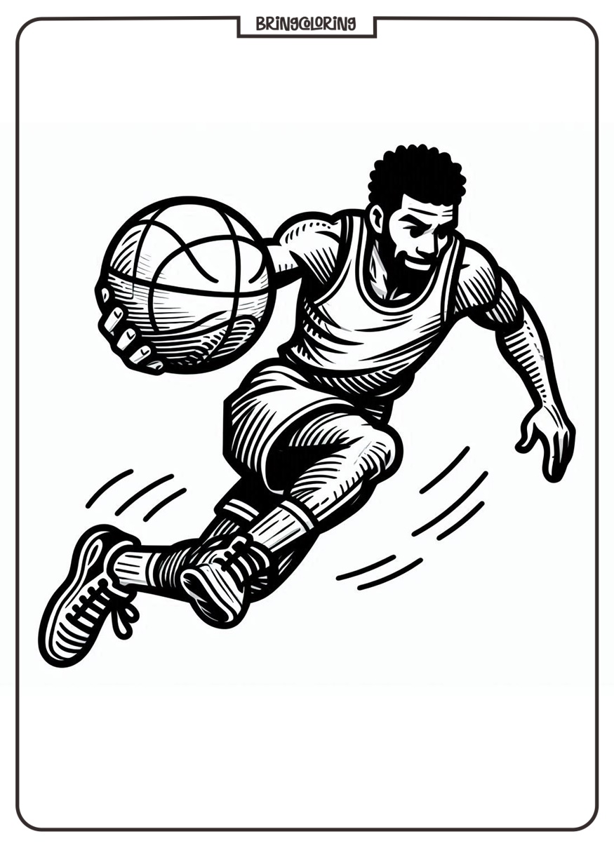 Basketball Great Dribbling Pages bringcoloring.com