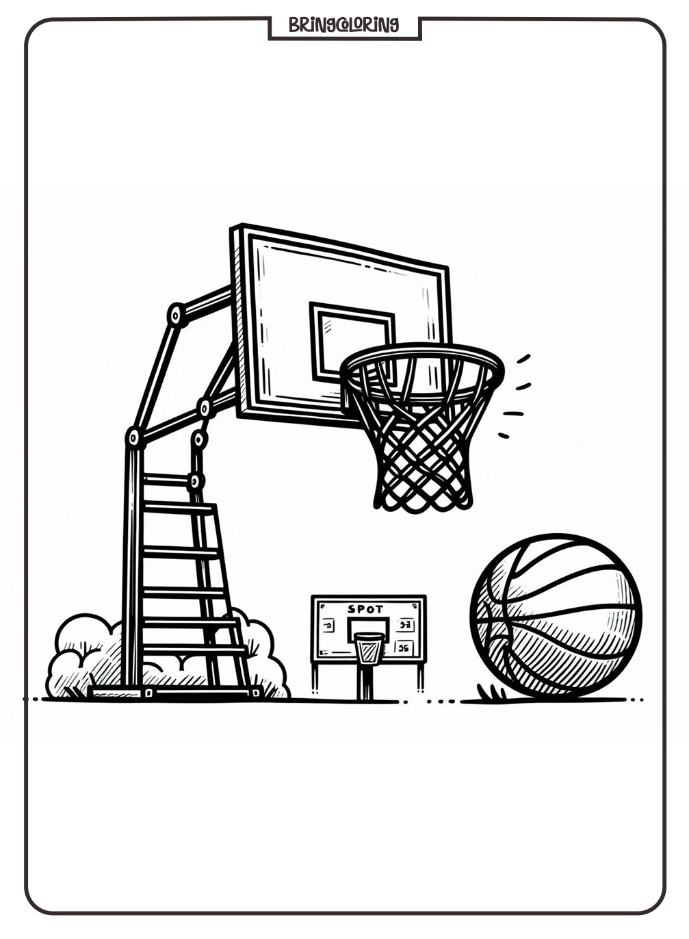 Basketball Hoop and Backboard Coloring pages