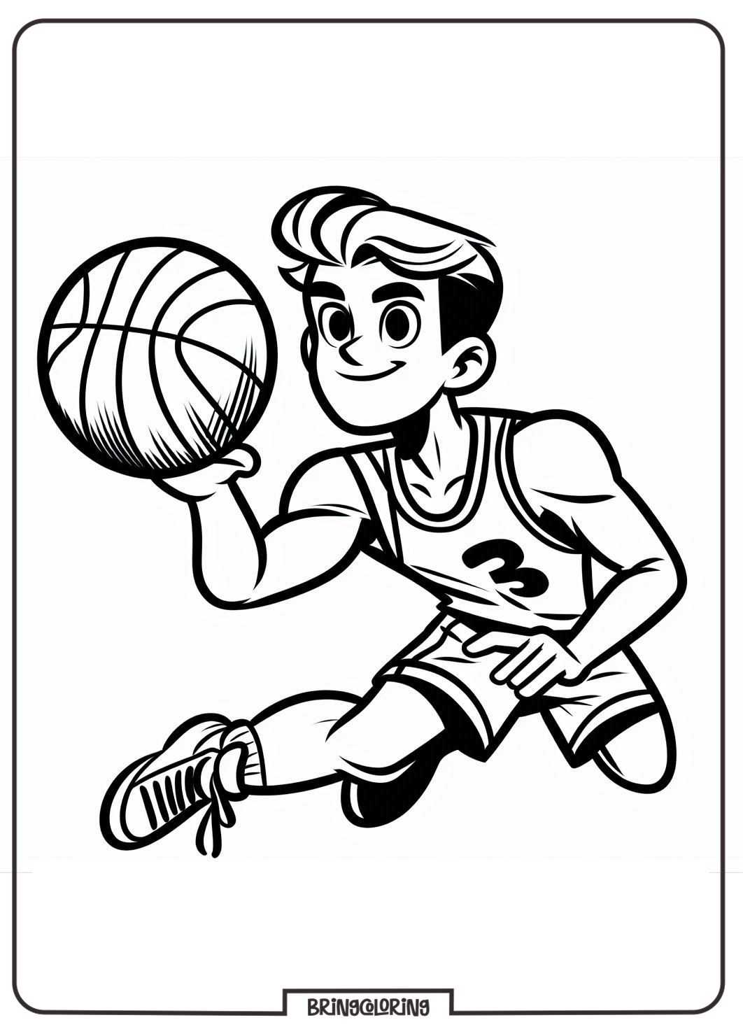 Basketball Player Coloring Online Page for Kids