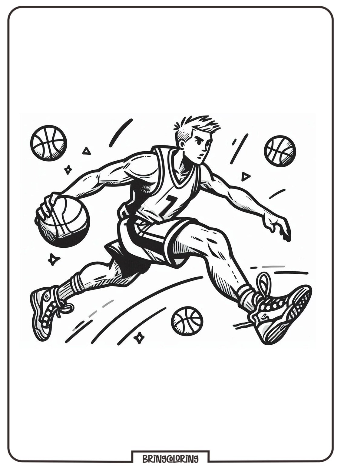 Basketball Player Coloring Online Page