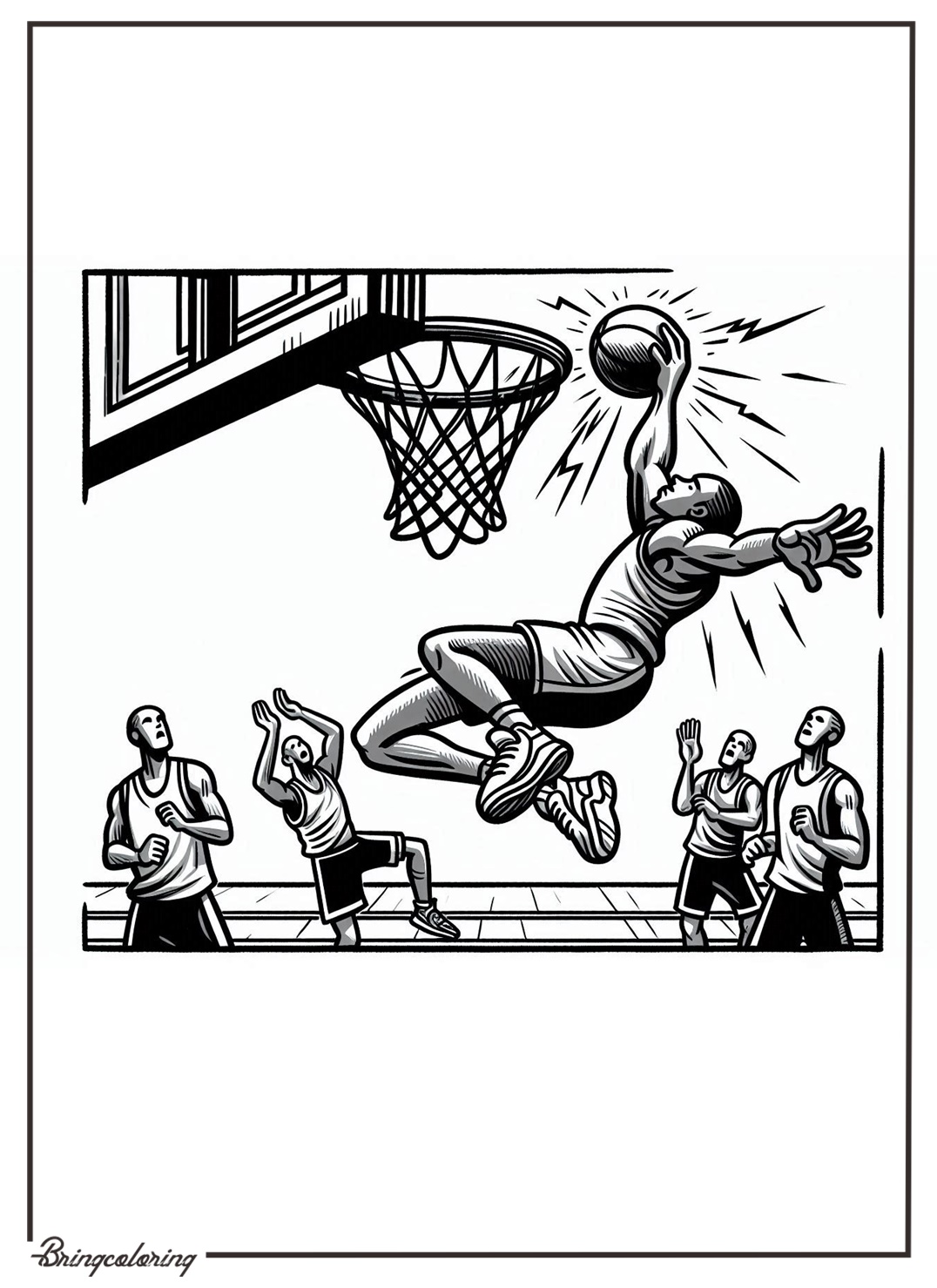Basketball SlamDunk Coloring Pages bringcoloring.com