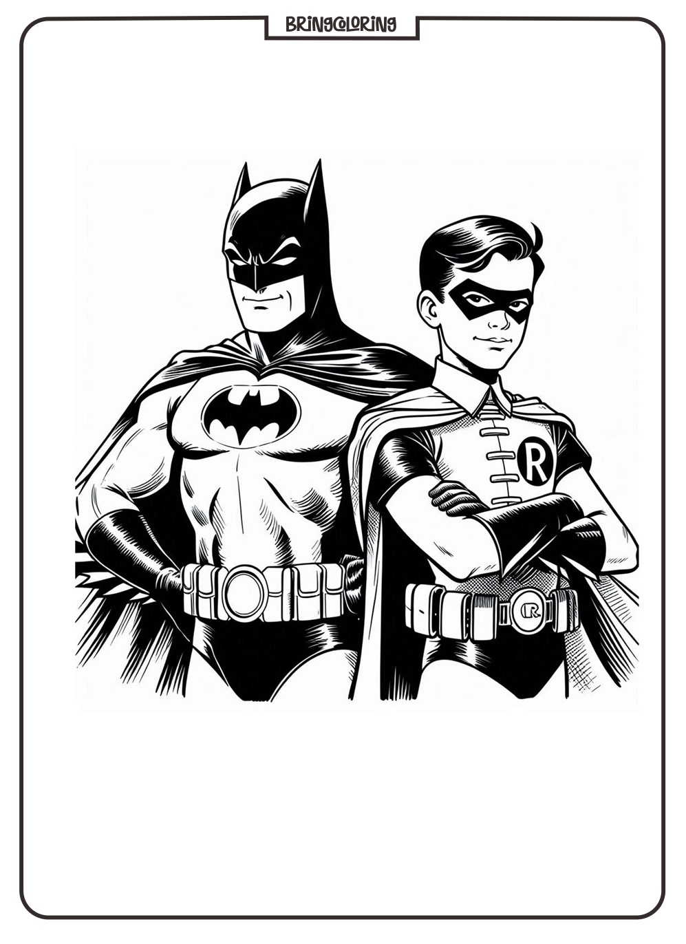 Get Ready to Join the Action with these Batman and Robin Coloring Pages 2 Batman and Robin Coloring Online Pages