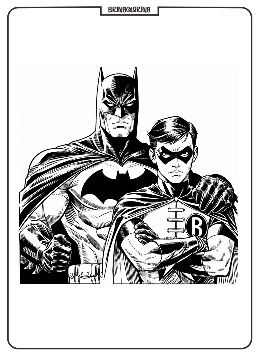 Get Ready to Join the Action with these Batman and Robin Coloring Pages 3 Batman and Robin Coloring Online