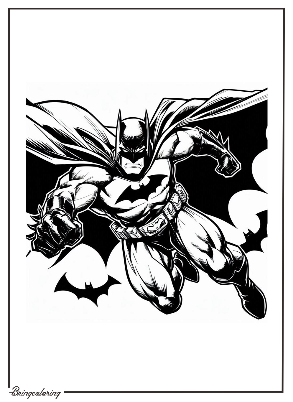 Batman in Action Coloring Pages 1 Batman in Action Coloring Online pages
