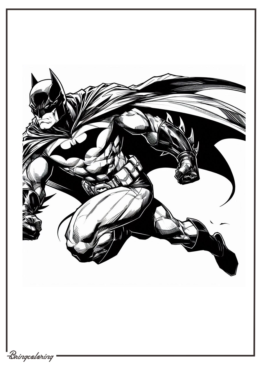 Batman in Action Coloring Pages 3 Batman in Action Coloring