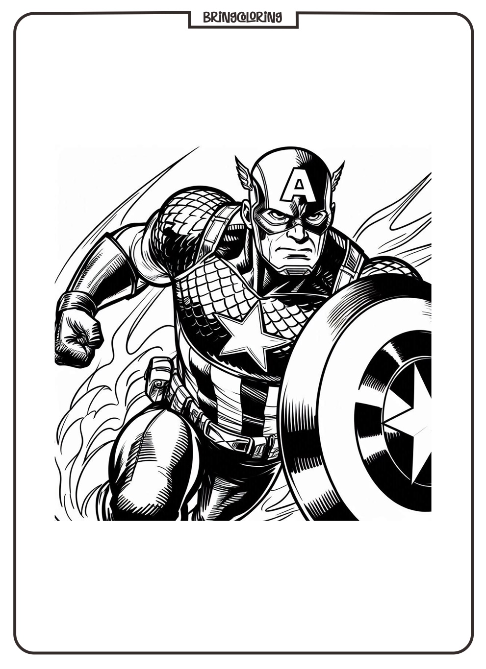 Favorite Superhero Captain America ColoringPages 1 Captain America Coloring Online Page