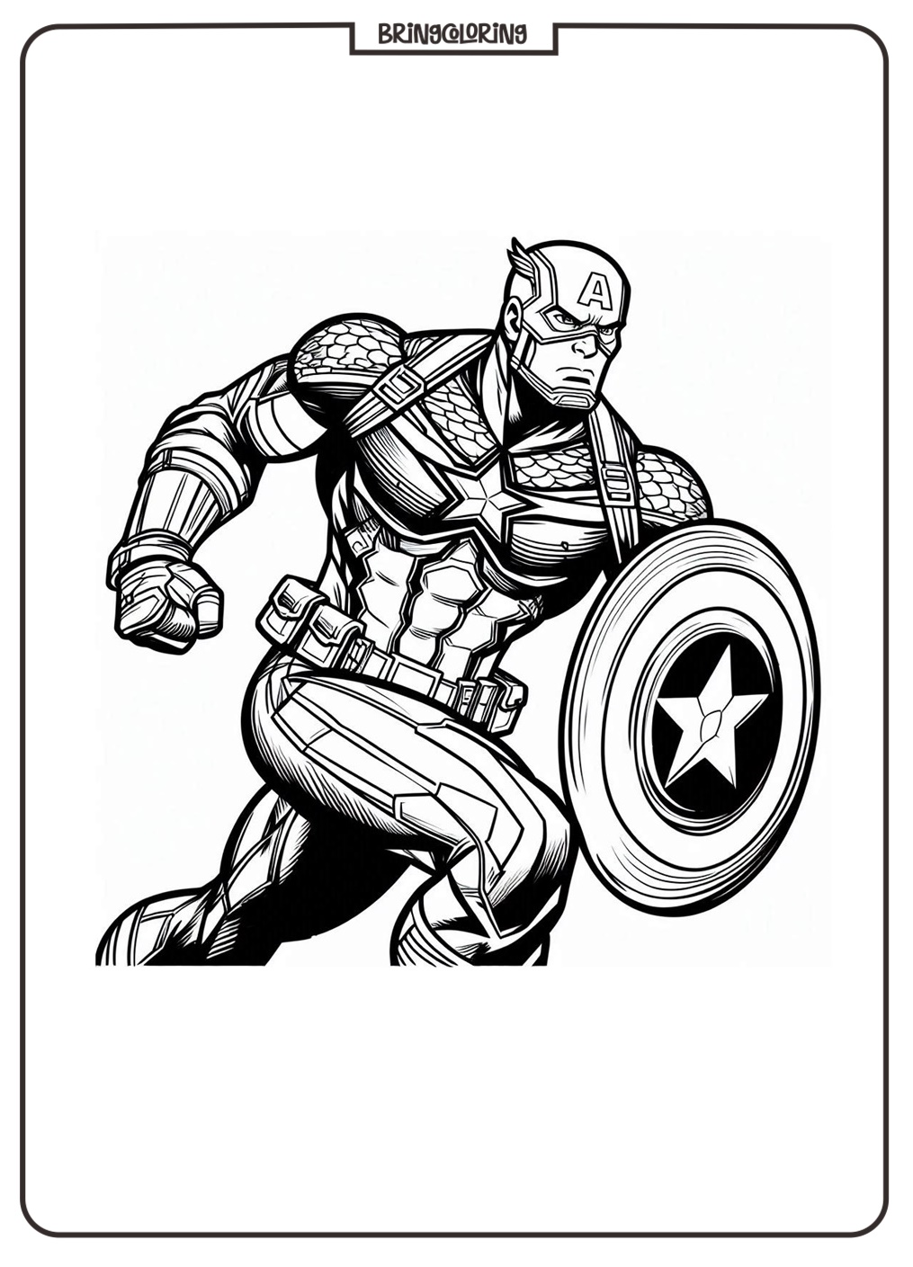 Favorite Superhero Captain America ColoringPages 2 Captain America Coloring Online Pages