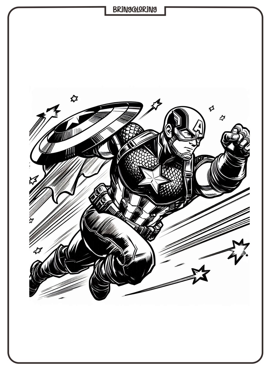 Favorite Superhero Captain America ColoringPages 3 Captain America Coloring Online