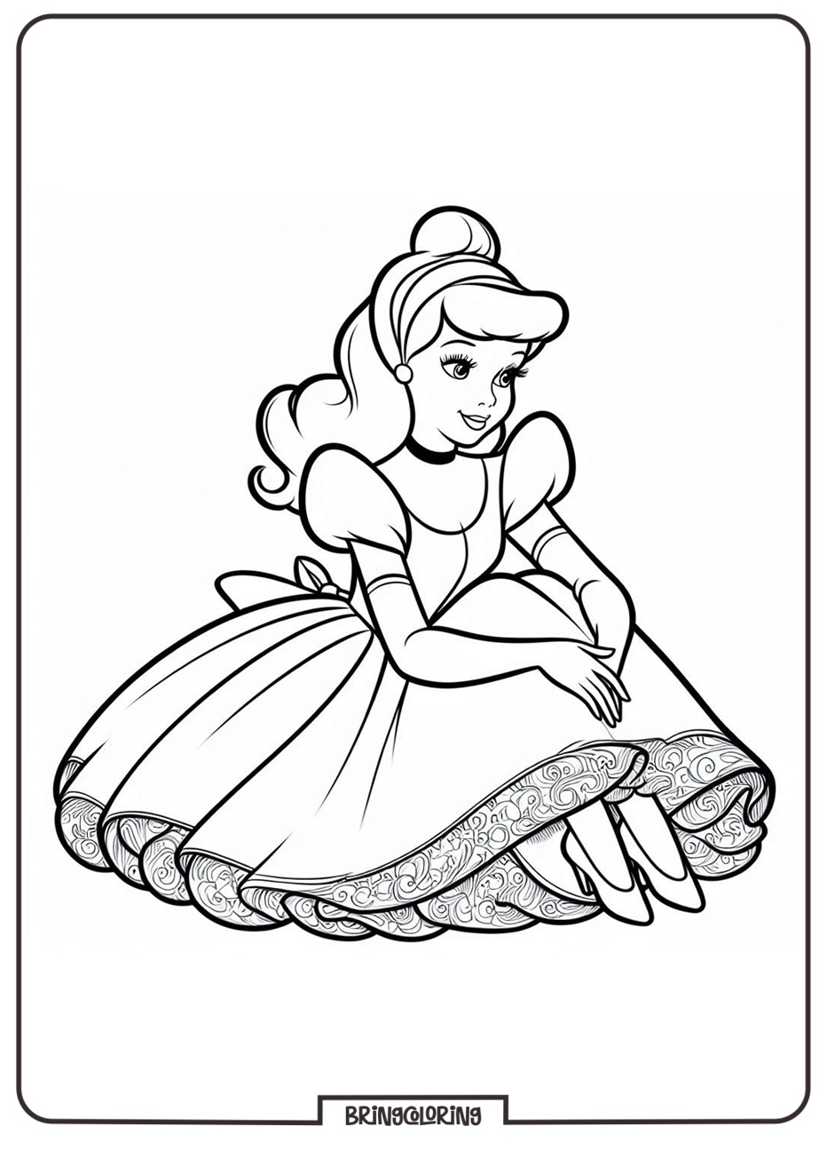 Cinderella Coloring Pages for Kids 3 Cinderella Coloring Online Pages