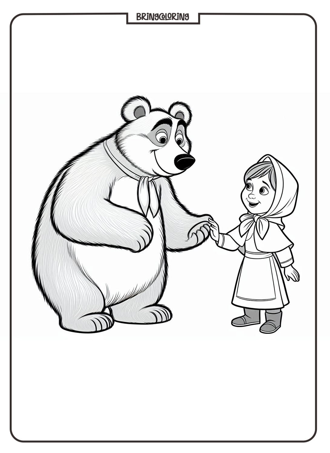 Cute Masha and Bear Coloring Online Pages