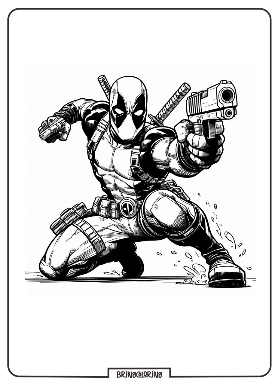 Cute Marvel Characters Deadpool Coloring Pages 2 Deadpool Coloring Online Pages