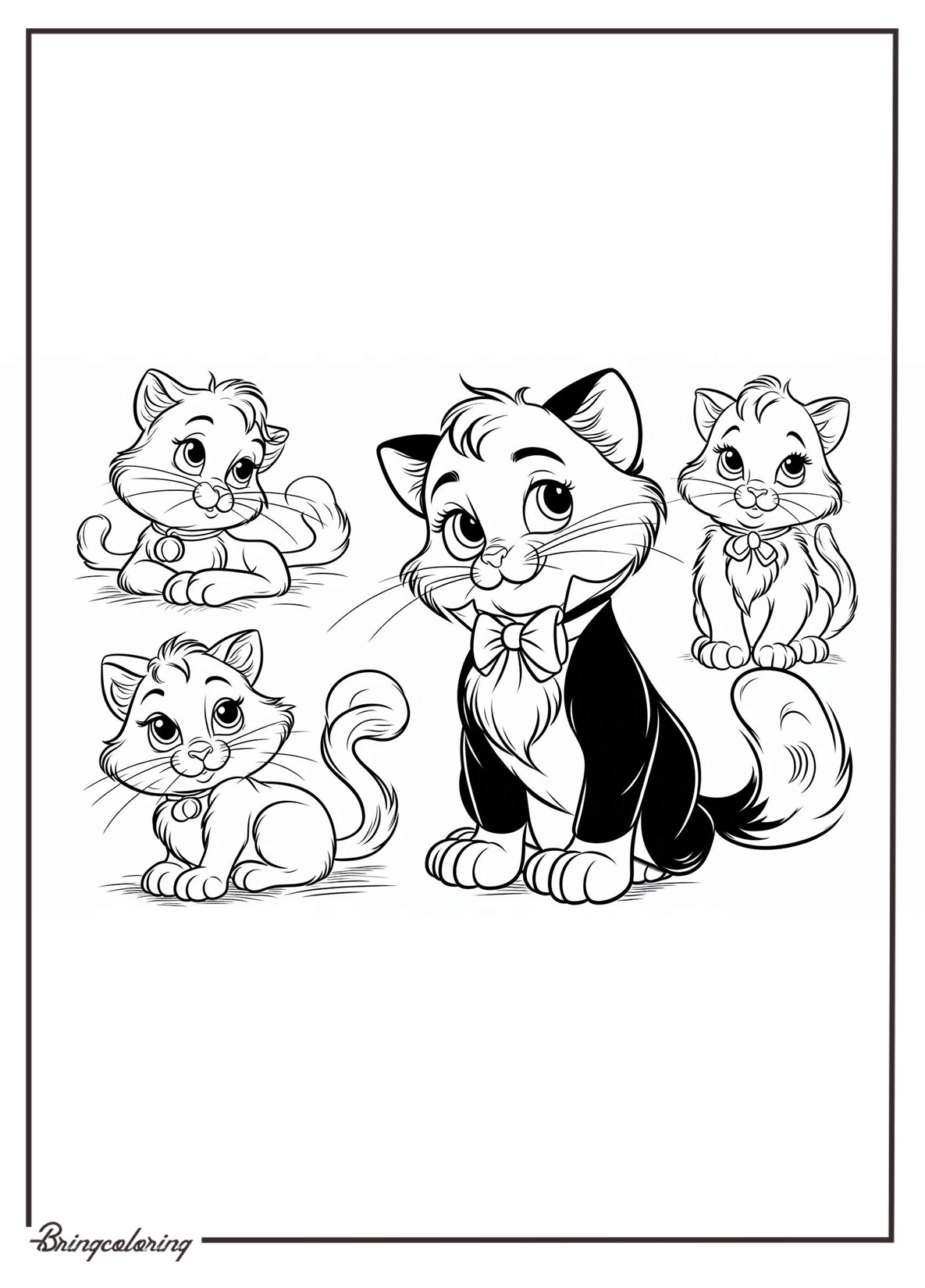 Aristocats Coloring Pages for Kids 2 Disney Aristocats Coloring Online Page for Kids