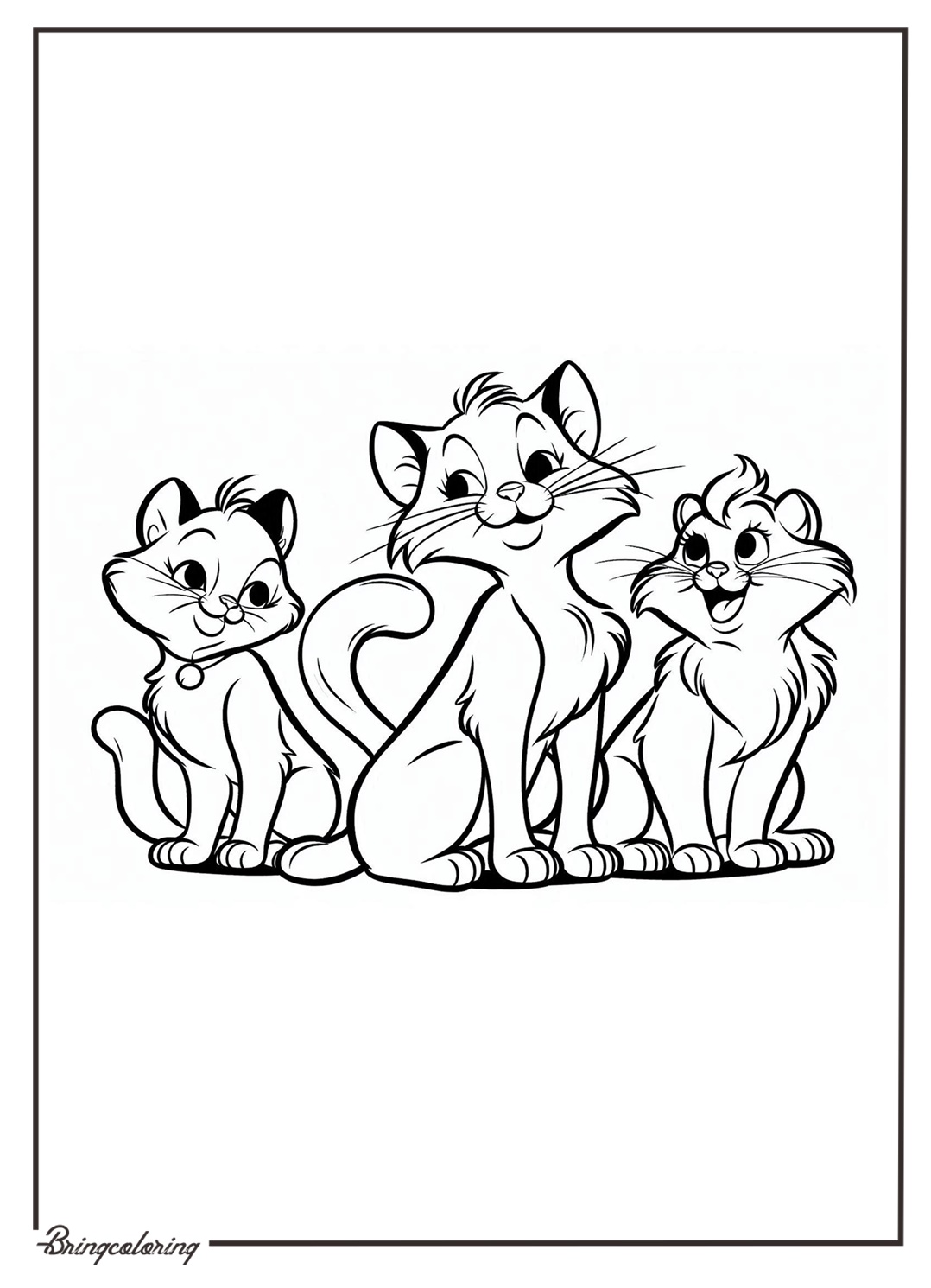Aristocats Coloring Pages for Kids 3 Disney Aristocats Coloring Online Page