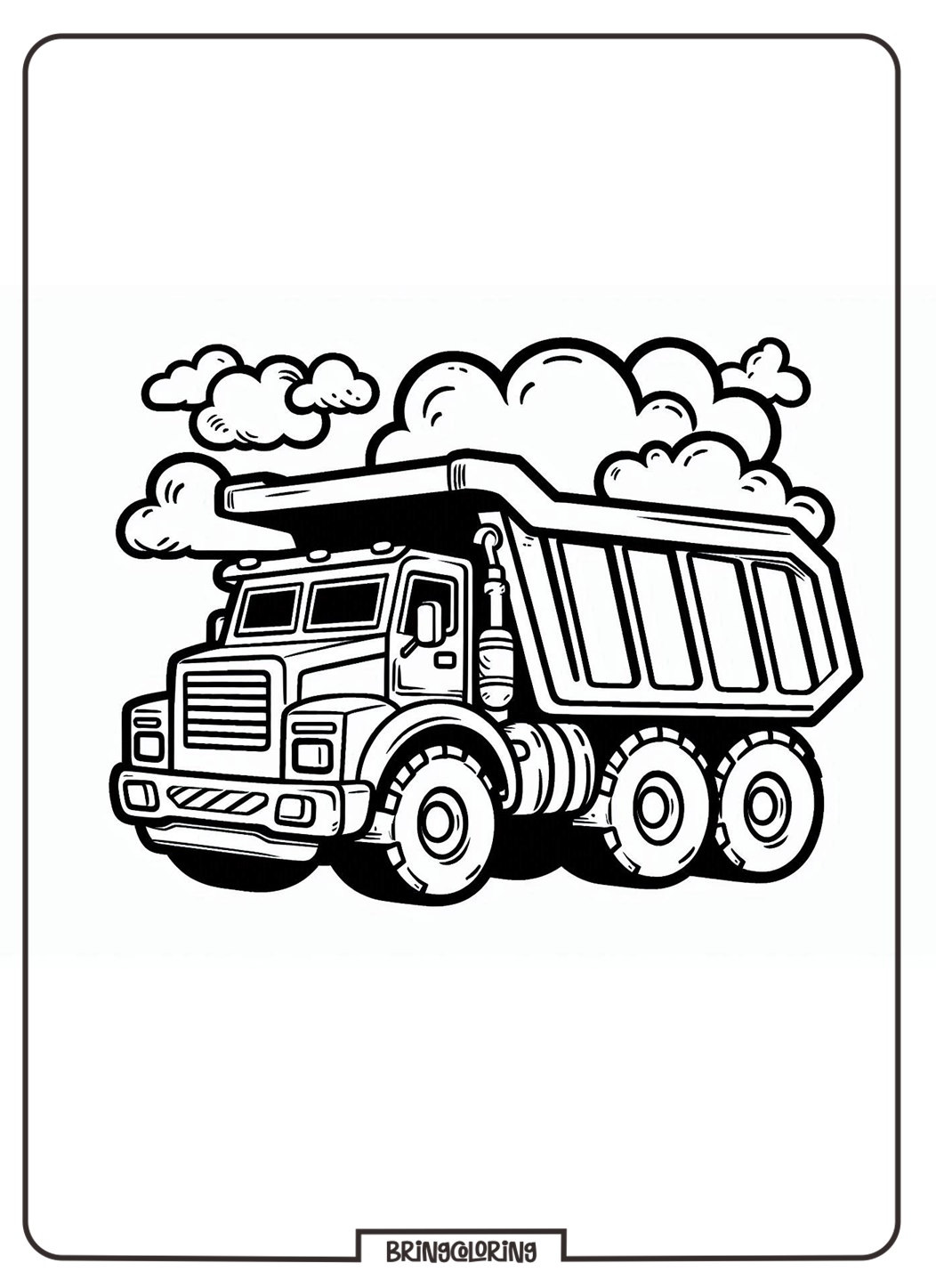 DumpTruck Coloring Online Page for Kids