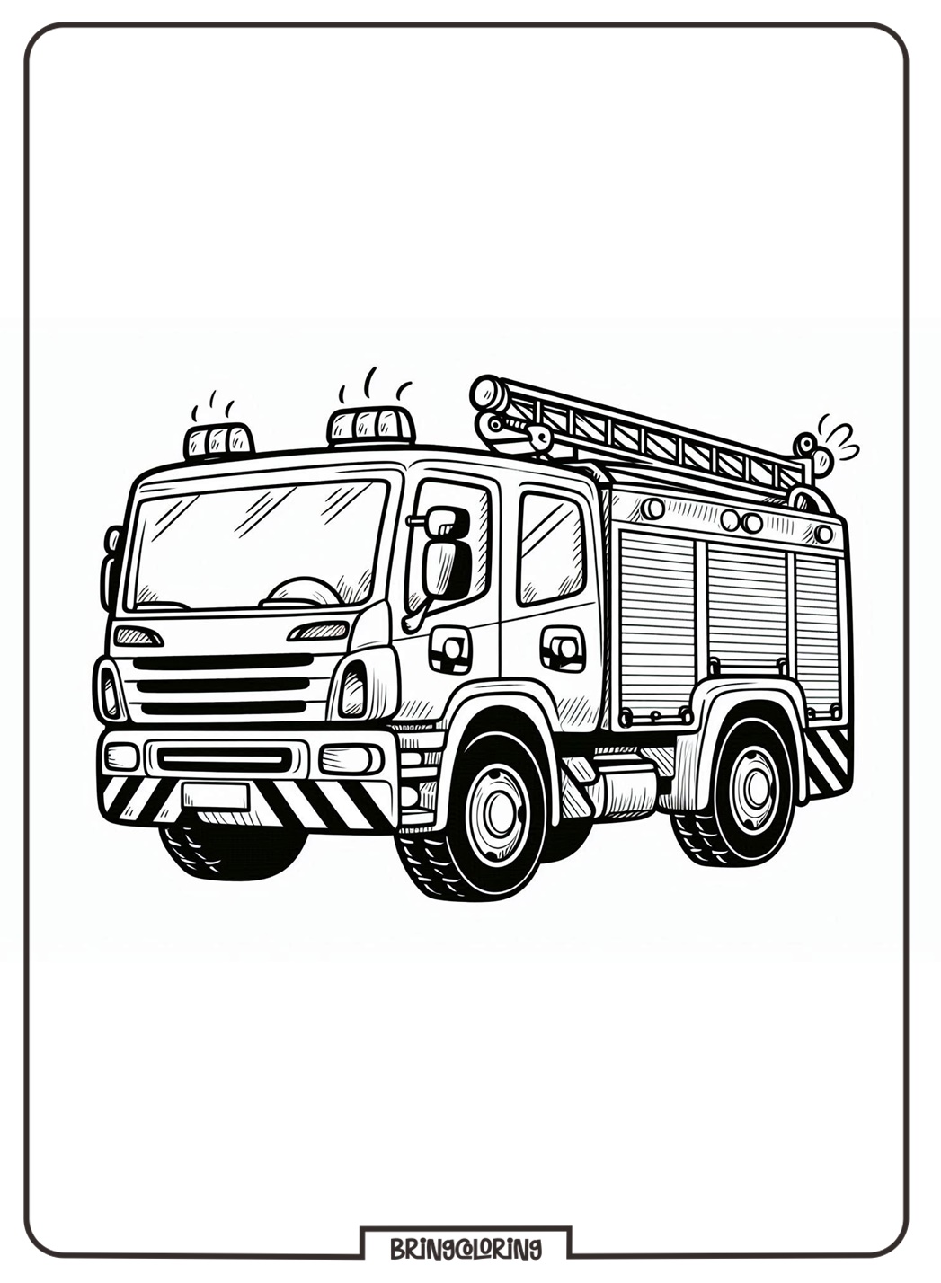 Fire Truck Coloring Pages for Kids 1 Fire Truck Coloring Online Page for Kids