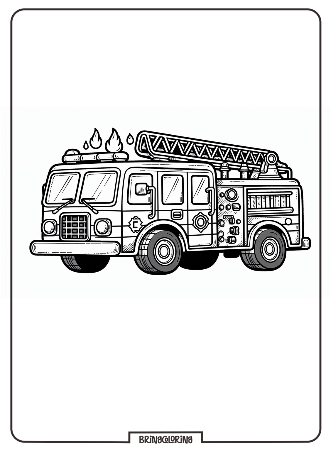 Fire Truck Coloring Pages for Kids 2 Fire Truck Coloring Online Pages for Kids