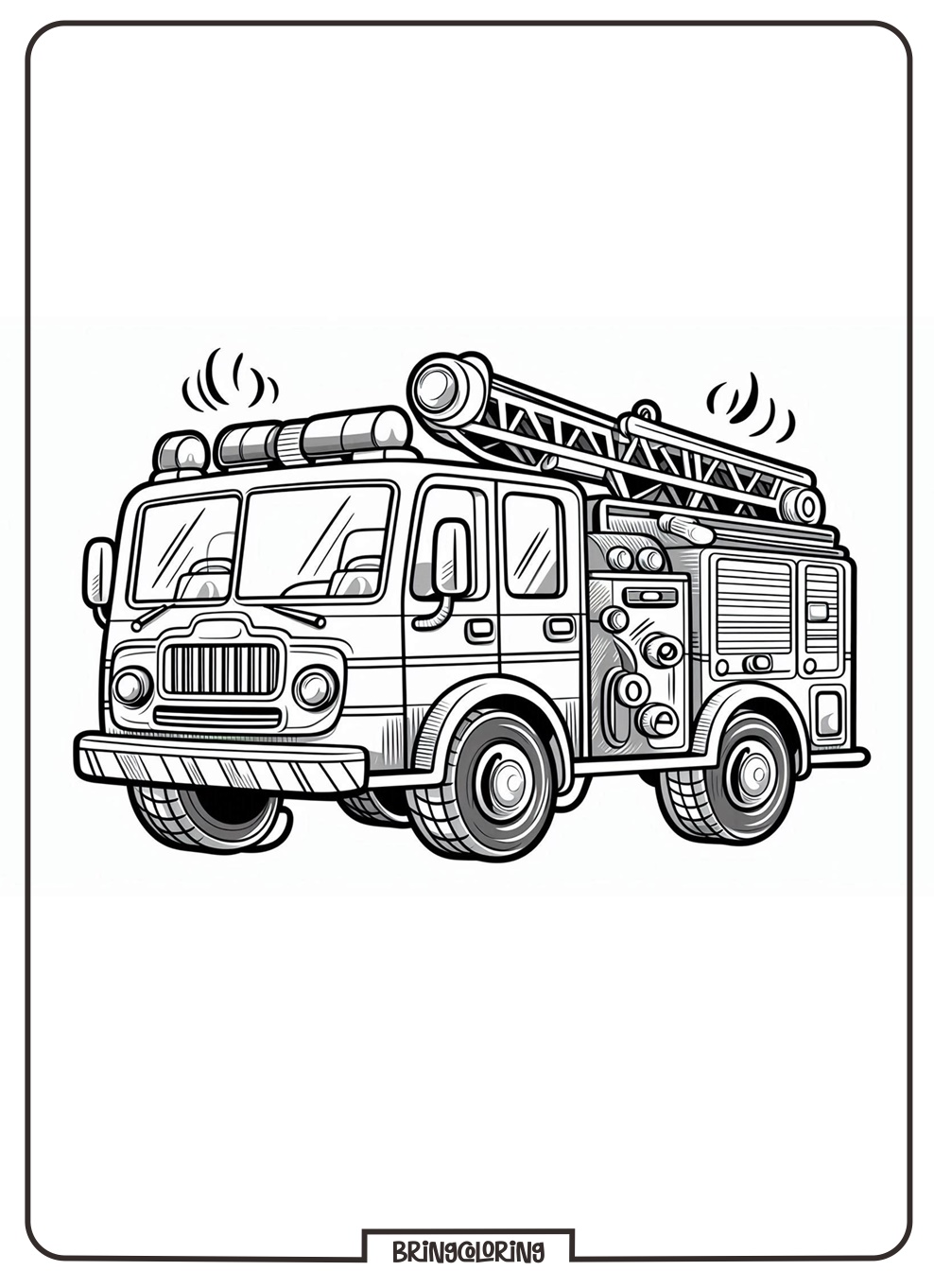 Fire Truck Coloring Pages for Kids 3 Fire Truck Coloring Online Pages