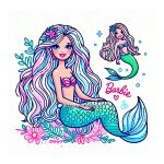 Welcome to the Barbie Mermaid Coloring Pages for Kids! Image of Barbie mermaid coloring