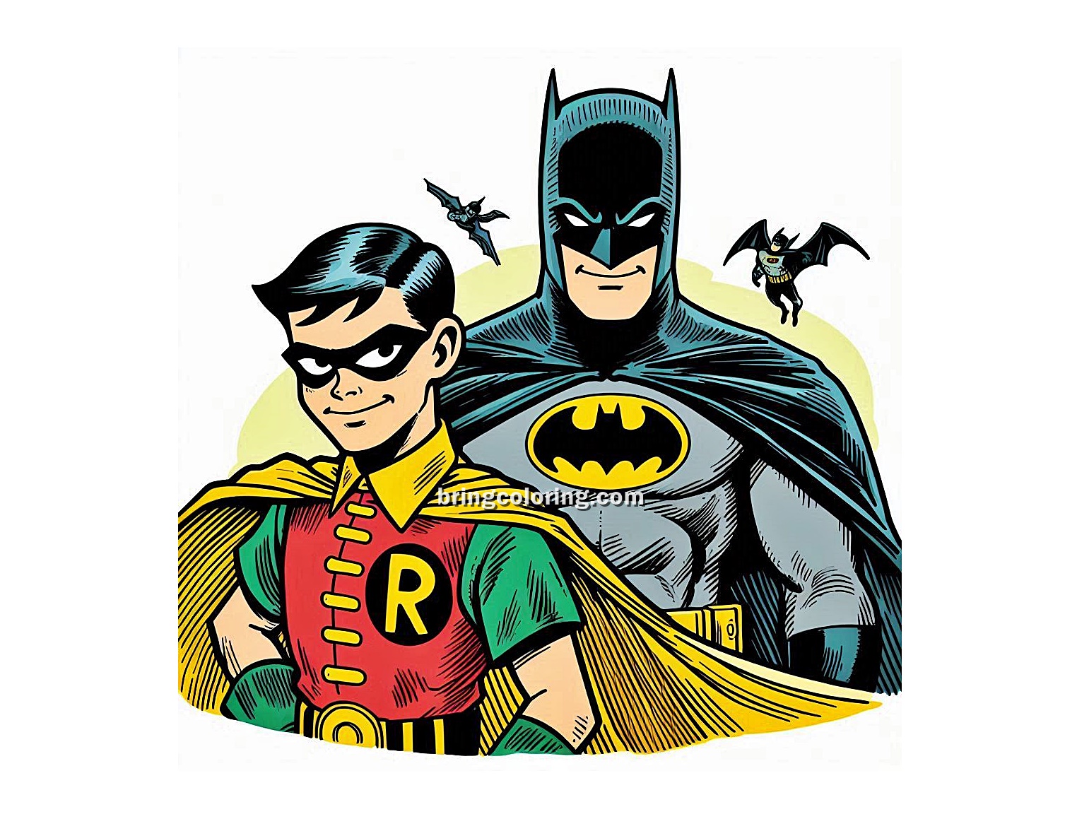 Get Ready to Join the Action with these Batman and Robin Coloring Pages 4 Image of Batman and Robin Coloring