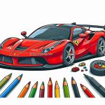 Ferrari Coloring Pages for Kids Image of Ferrari Coloring
