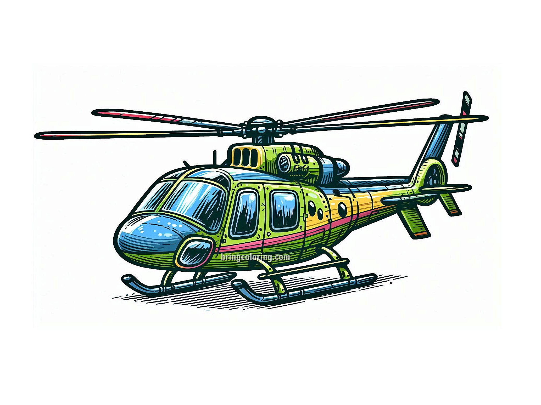 Helicopter Coloring Pages for Kids 4 Image of Helicopter Coloring