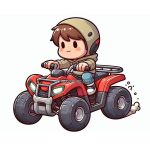 Image of Little Boy Riding ATV Coloring