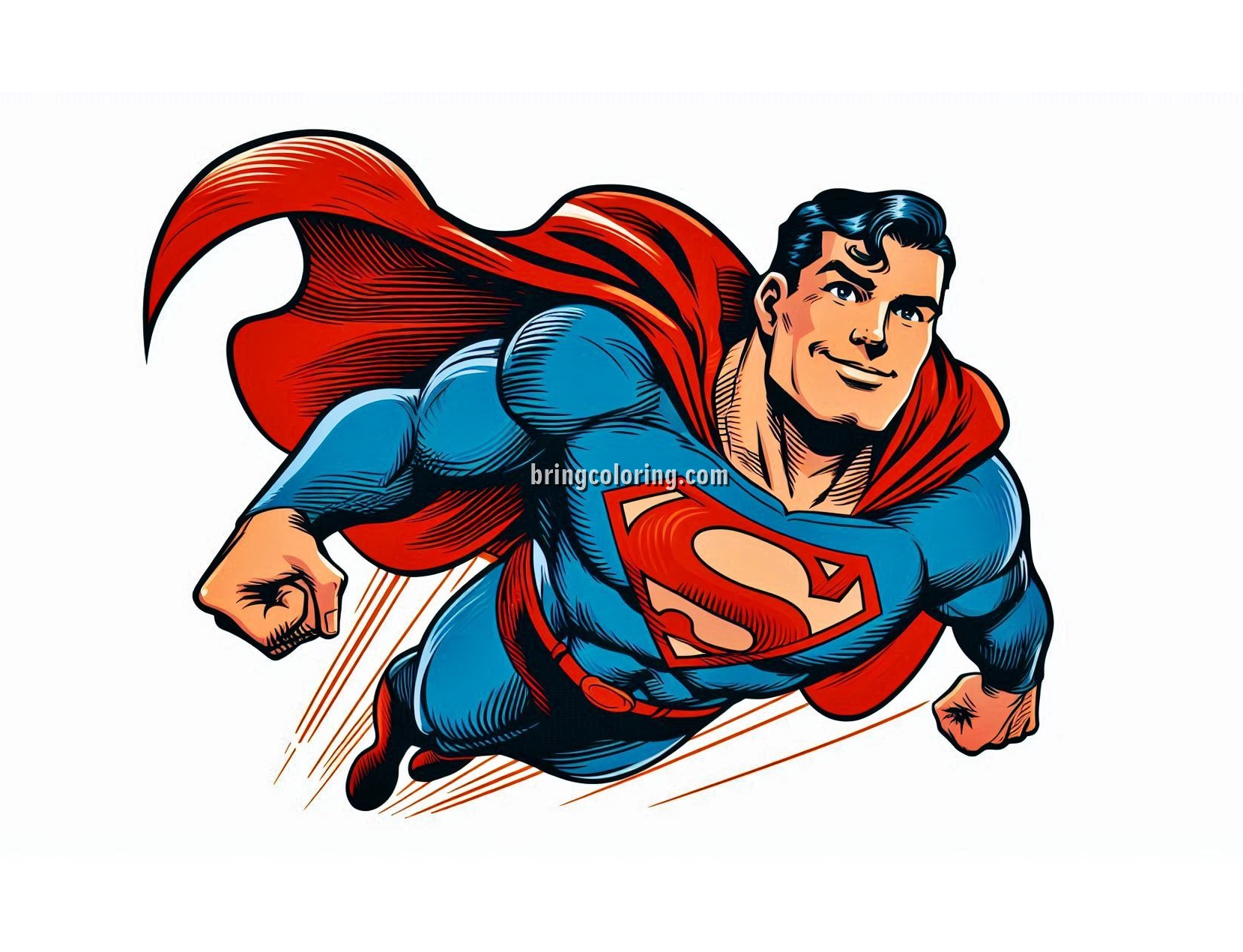 Let’s Color Superman in Action! 4 Image of Superman in Action Coloring