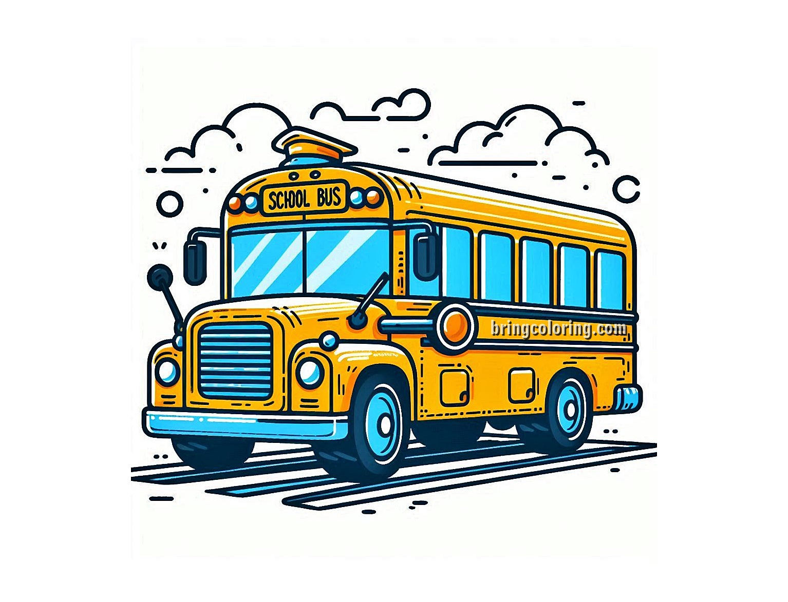 Image of school bus coloring
