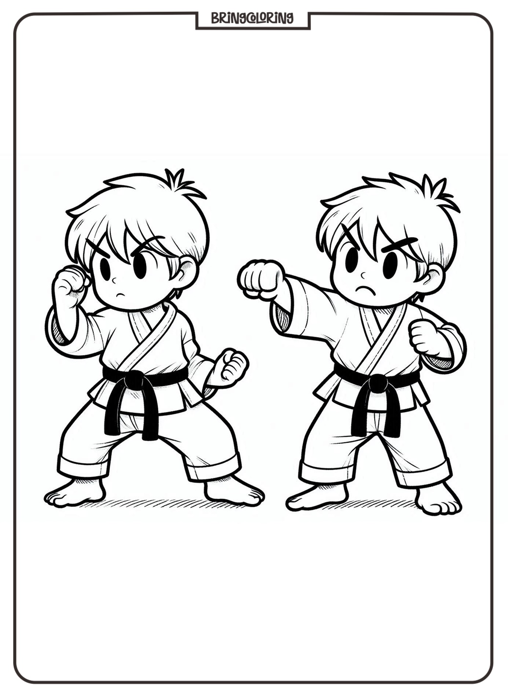 Get Ready for Action with the Karate Boy Coloring Pages! 2 Karate Boy Coloring Online Page