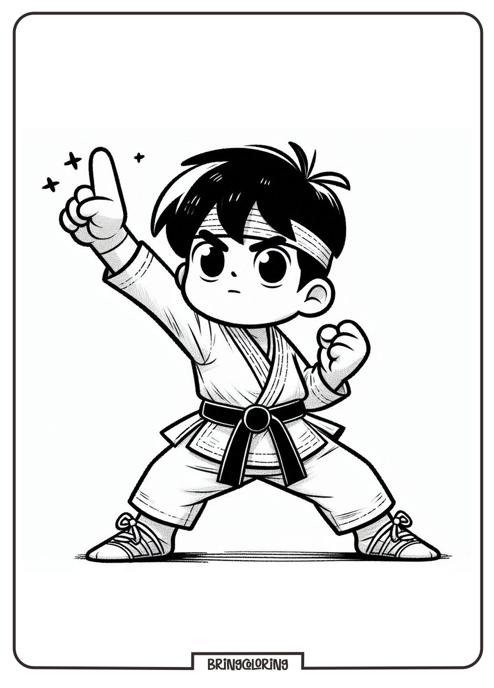 Get Ready for Action with the Karate Boy Coloring Pages! 3 Karate Boy Coloring Online Pages