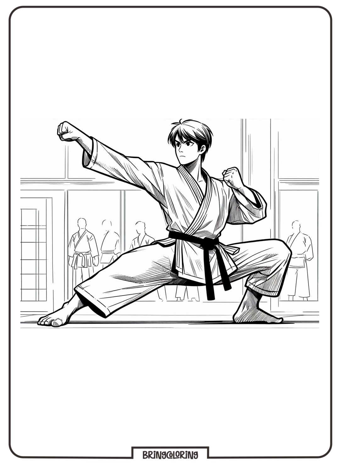 Karate Coloring Page for Kids 4 Karate Coloring Online Page for Kids