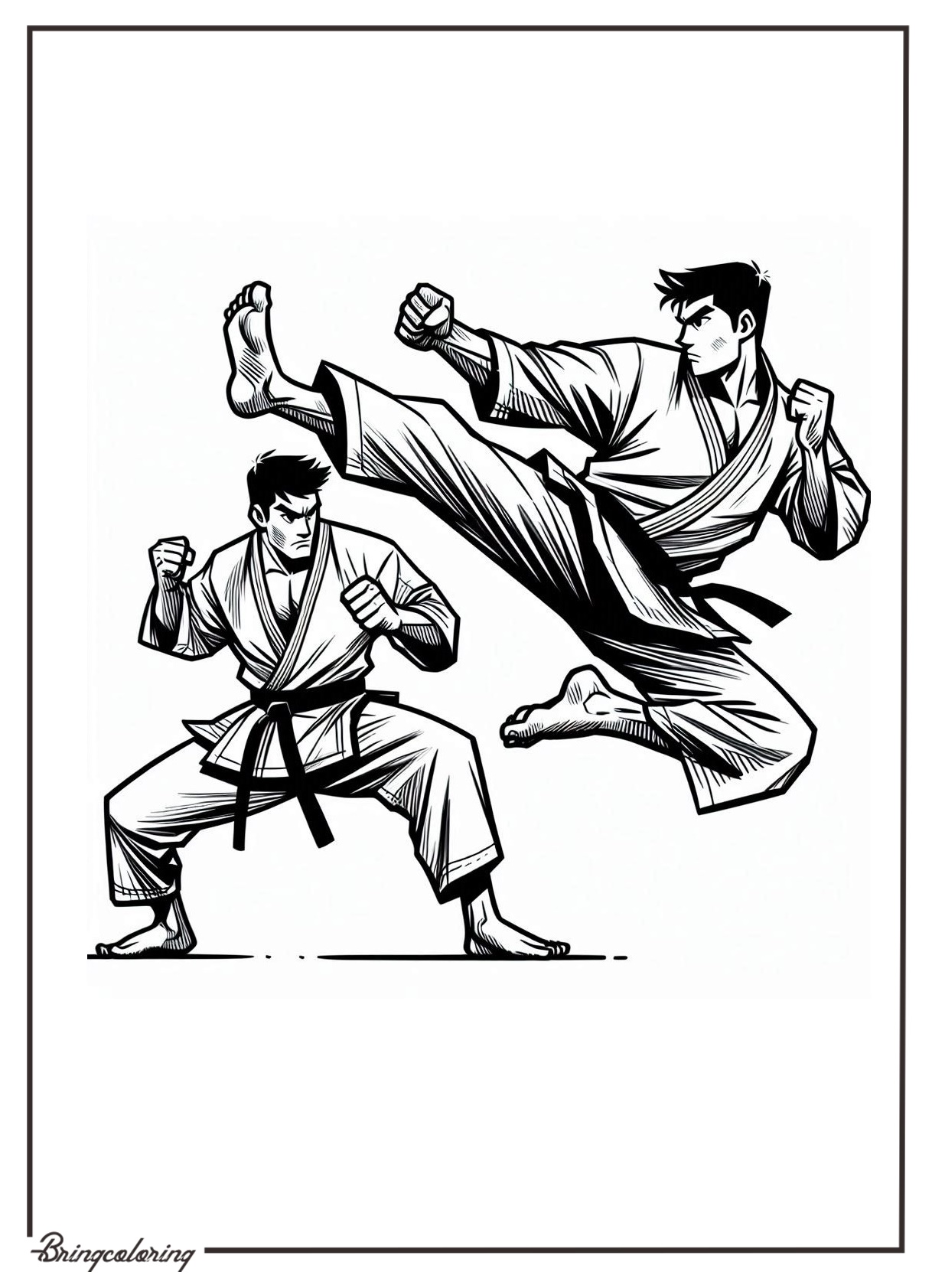 Karate Duel Coloring Pages 1 Karate Coloring Online Pages